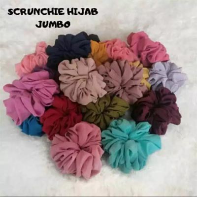 [JUMBO BESAR] Scrunchie Jumbo Cepol Jilbab - Ikat Rambut Hijab / Ikat Rambut