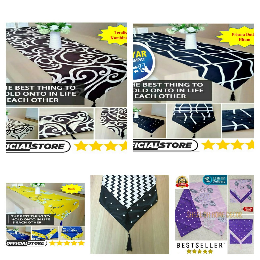 Taplak Meja Ruang Tamu Aneka Motif PART 10 | Cover Meja Tamu Minimalis | Table Runner Meja Makan Set
