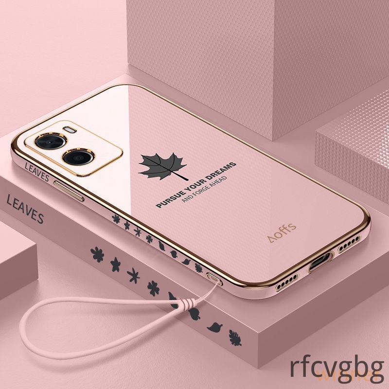Soft Case OPPO A76 A96 A57 2022 A77s Reno 7pro Reno 7Z Reno 6 A95 A74 Reno5 TPU Motif Daun Maple Tahan Banting Untuk-2