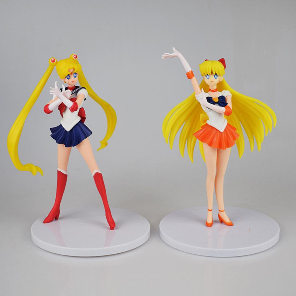 NEEDWAY Hiasan Dekorasi Kue Mainan PVC Lucu Model Boneka Moon Power Sailor Moon Figure