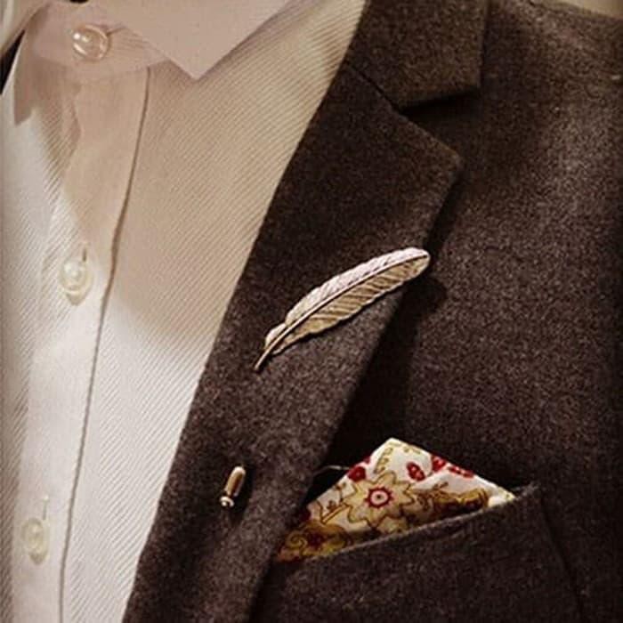 [EKSKLUSIF] BROS PRIA DAUN CLASSIC BROOCH PIN MANTEL JAS KANTOR HADIAH WEDDING
