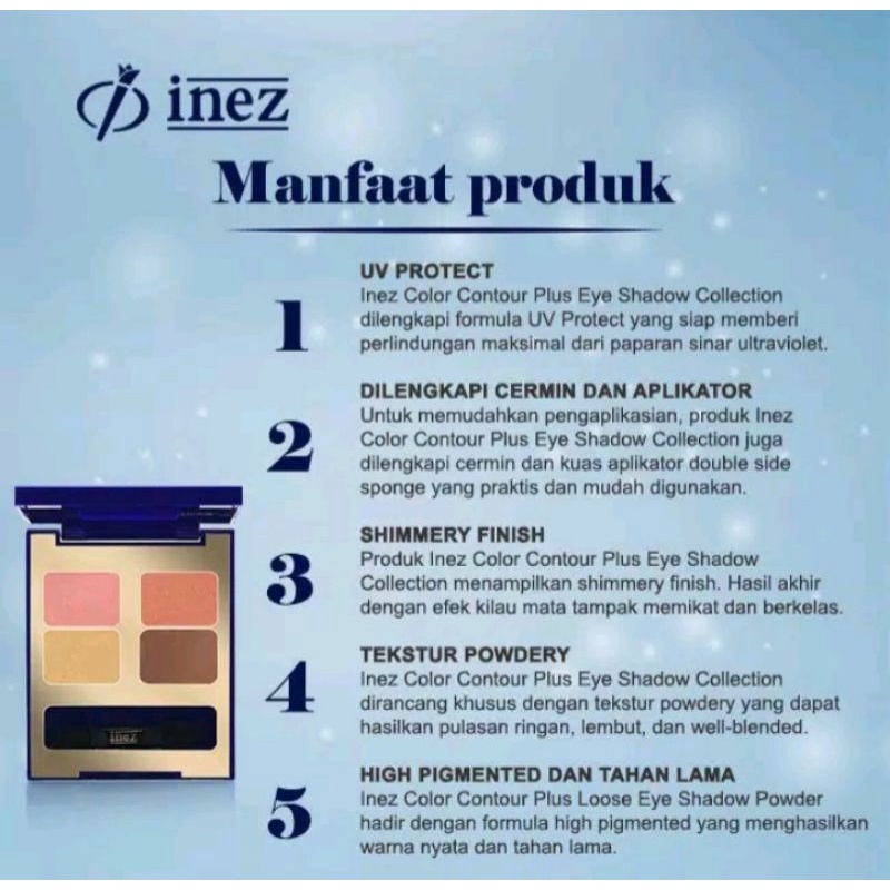 Inez Color Contour Plus Eye Shadow Collection 100% Original