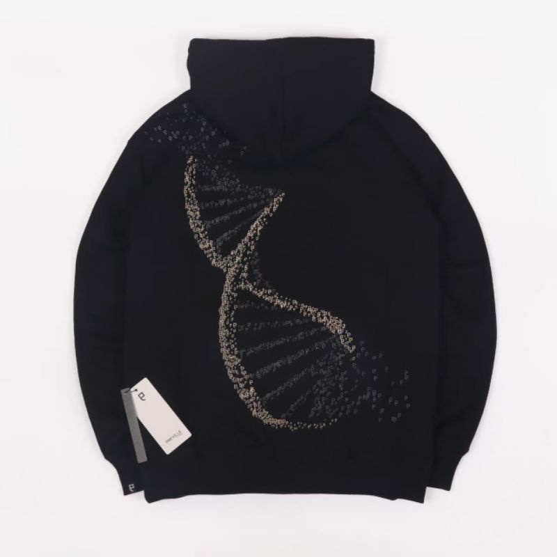 SWEATER HOODIE PREVILLE BUTTERFLY DNA HITAM AUTHENTIC