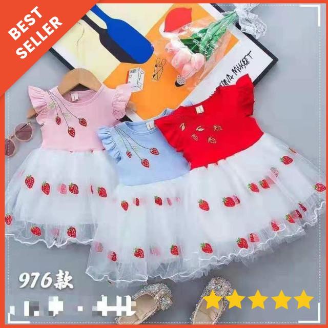 [0-12BULAN] DRESS TUTU ANAK BAYI GAUN PESTA DRESS TILE ANAK LUCU MOTIF ANGSA DRESS ANAK KEIKO CHAN PREMIUM