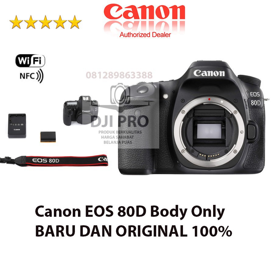 CANON EOS 80D BODY ONLY - KAMERA DSLR CANON EOS 80D BO