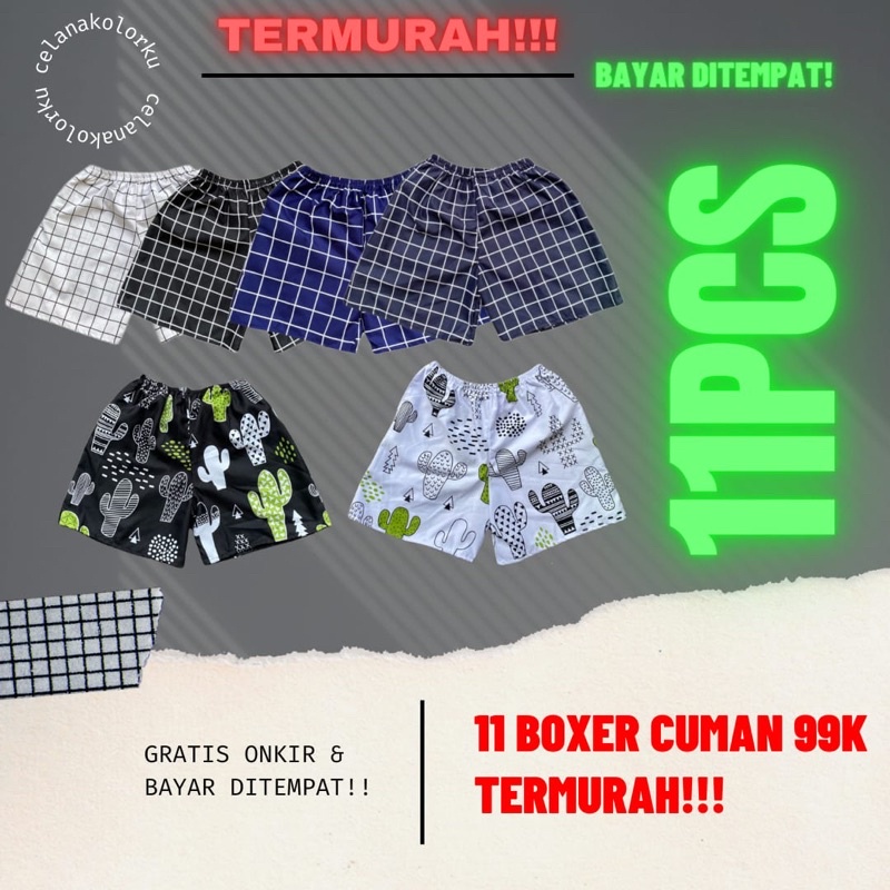 11pcs celana pendek dewasa boxer kolor / celana boxer / celana santai