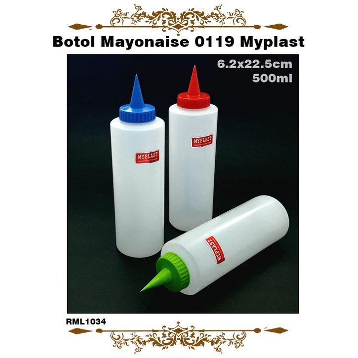 Botol Mayonaise/Kecap/Saos My Plast 0119 300ml/500ml/0120 750ml