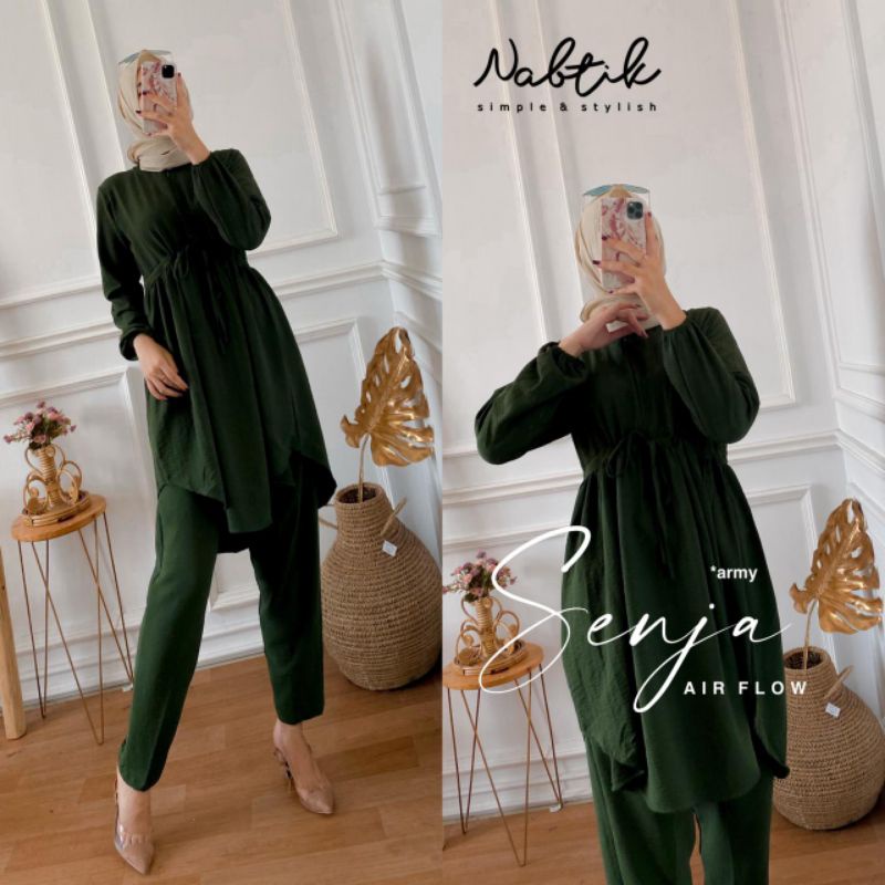 Senja set ori by Nabtik Ld 115cm bahan air flow