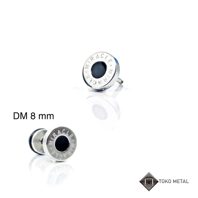 Anting Titanium 100% Kualitas Tinggi Pircing Tindik Anti Karat 8 mm [ Toko Metal ]