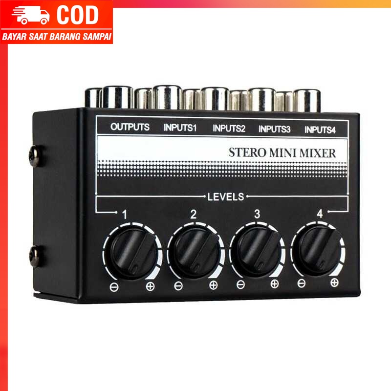 (1005 BARANG ORI) STERO Professional Ultra-Compact Mini Mixer Amplifier 4 Channel CX400