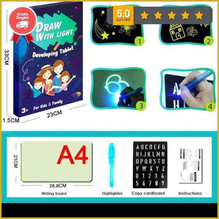 

A4 Drawing With Light Papan Tulis Led Magic Board Mainan Edukasi Anak Promo