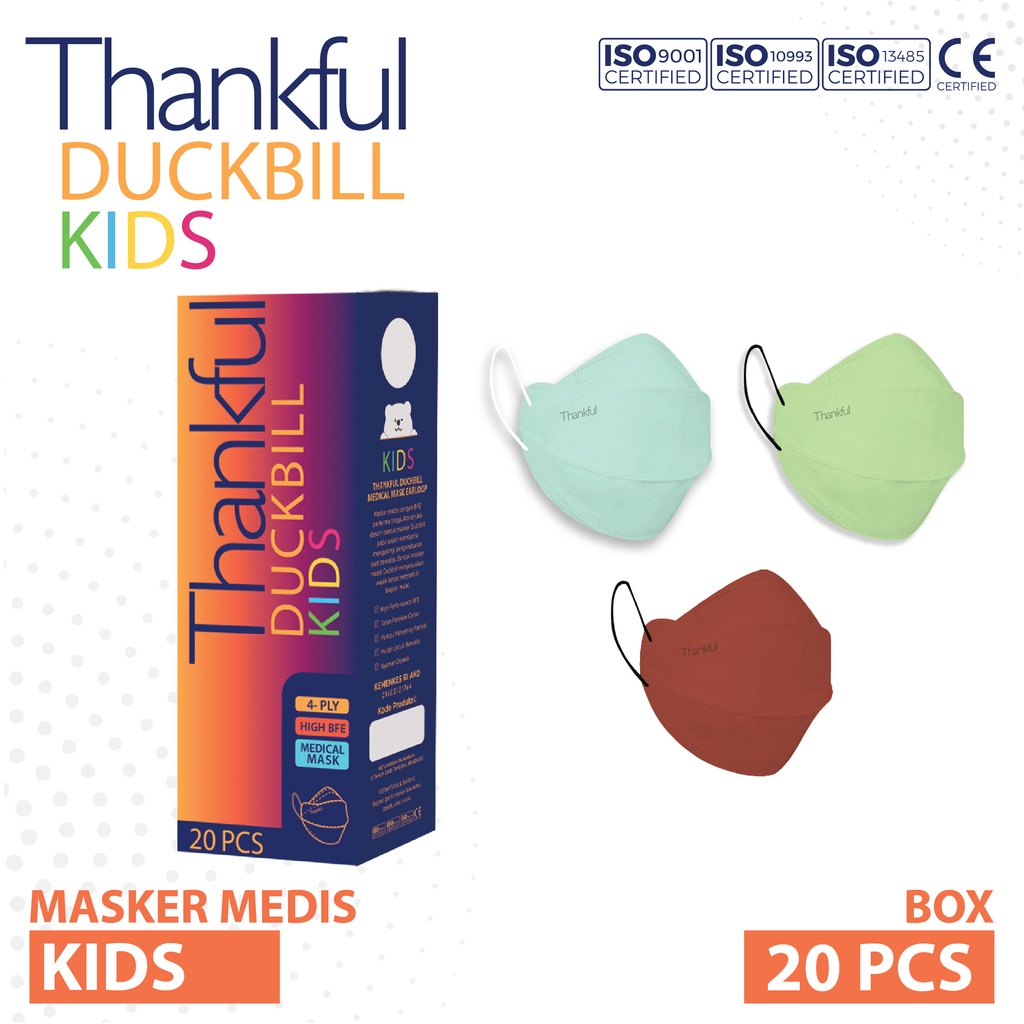 THANKFUL Duckbill KIDS Earloop Medical Face Mask
