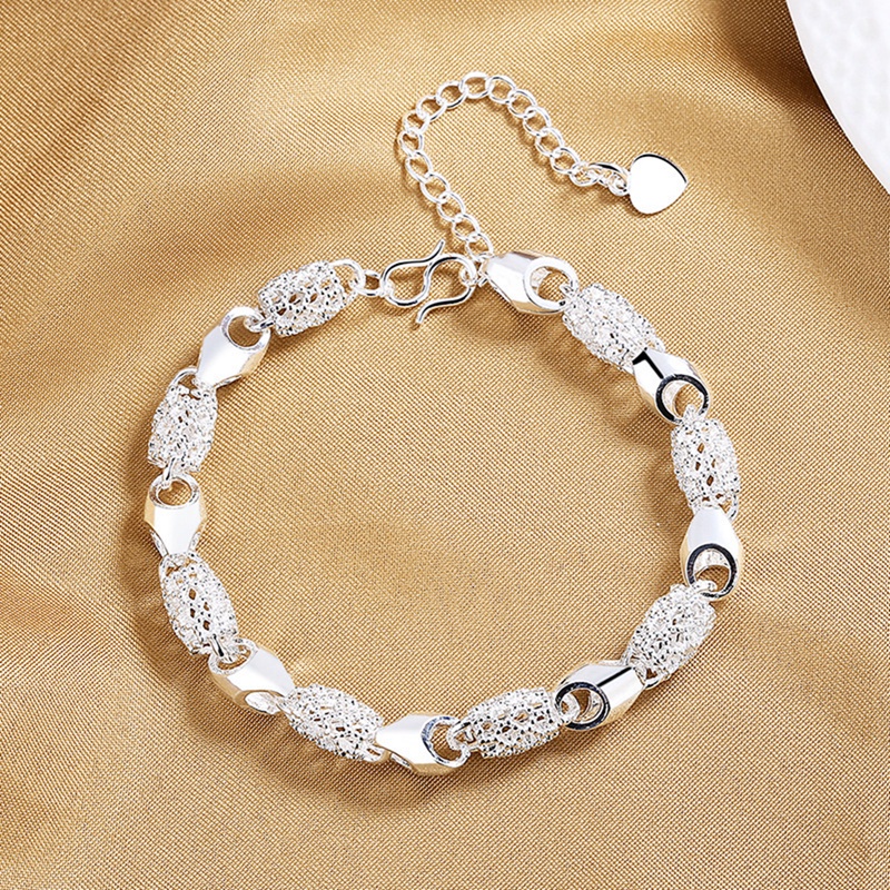 Fancyqube Gelang Lapis Silver Ukuran 4mm Untuk Wanita