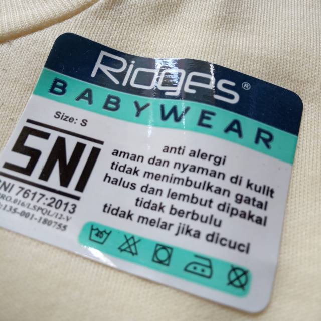 RIDGES 3 pcs dan ecer Kaos Oblong Bayi SNI Sablon Full Warna Uk. S - XL