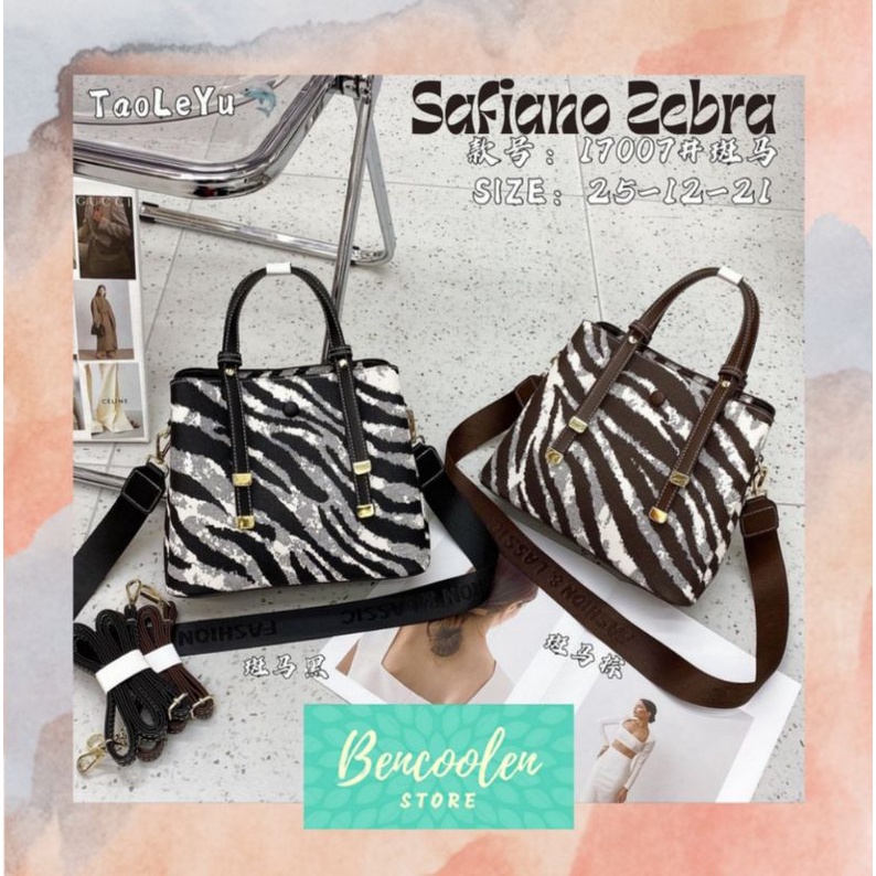 Tas Selempang/Shoulder/Hand Bag Wanita Import TLY 17007 Hobo Safiano Zebra