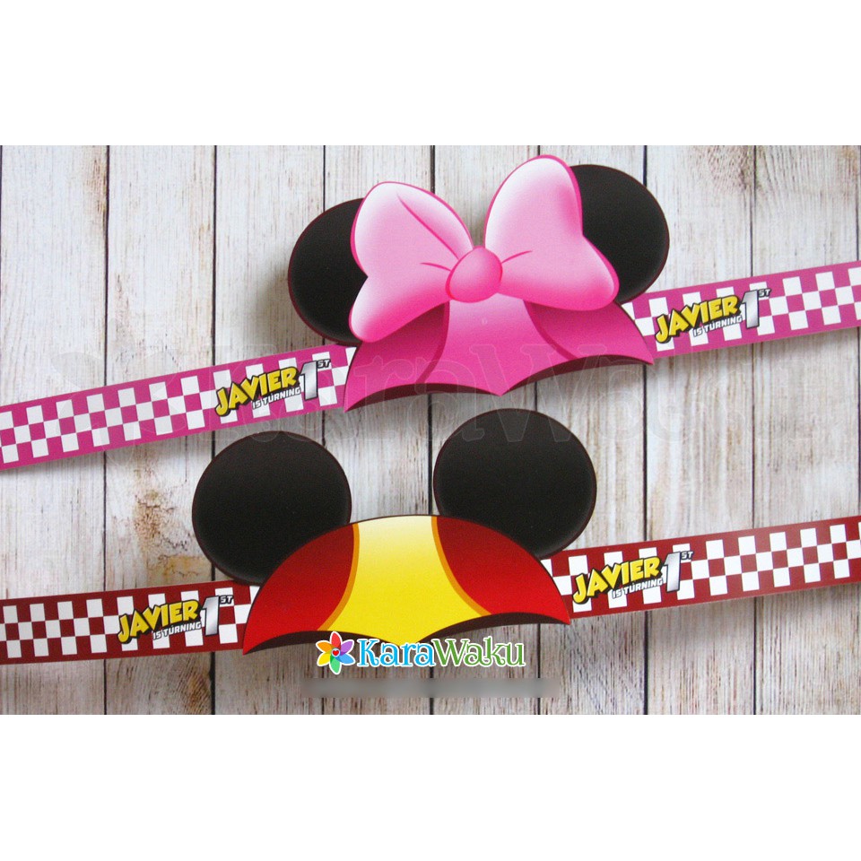 Party Hat / Topi Lingkar Ulang Tahun Mickey Minnie Mouse The Roadster Racers