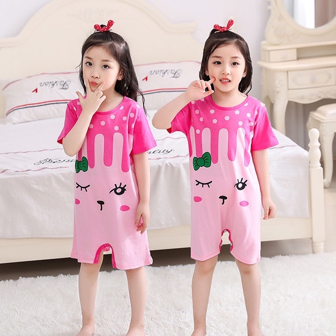 Baju Rumah Baju Tidur Anak Perempuan Motif Rabbit Baju Anak Import 3-10 thn