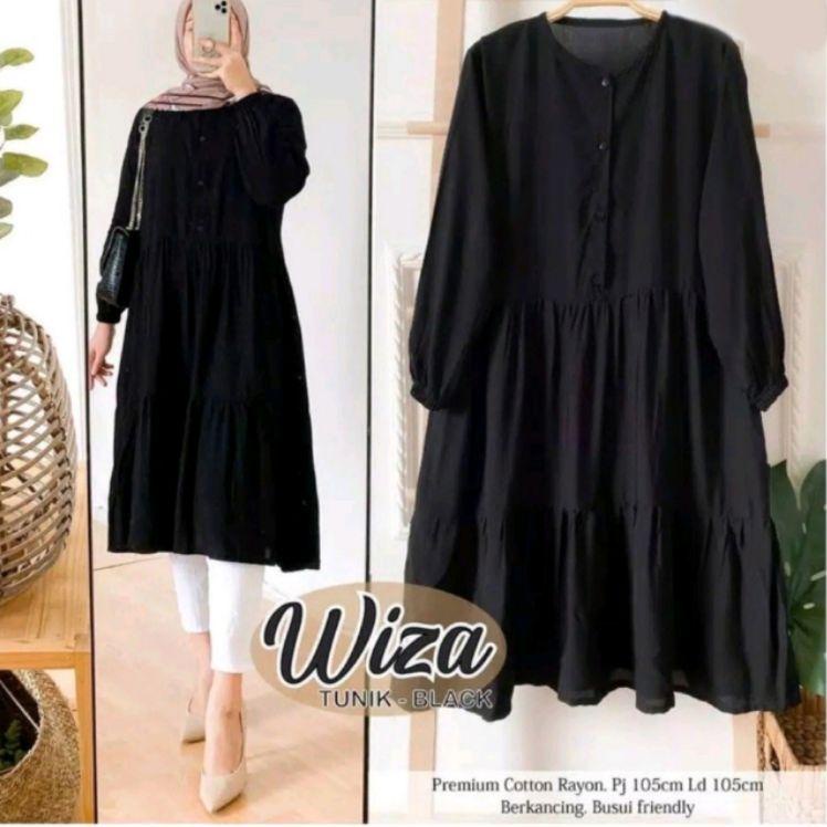 (MENARIK) BISA COD / WIZA TUNIK / TUNIK POLOS / TUNIK RUFFLE / TUNIK KATUN / TUNIK KATUN RAYON / TUN