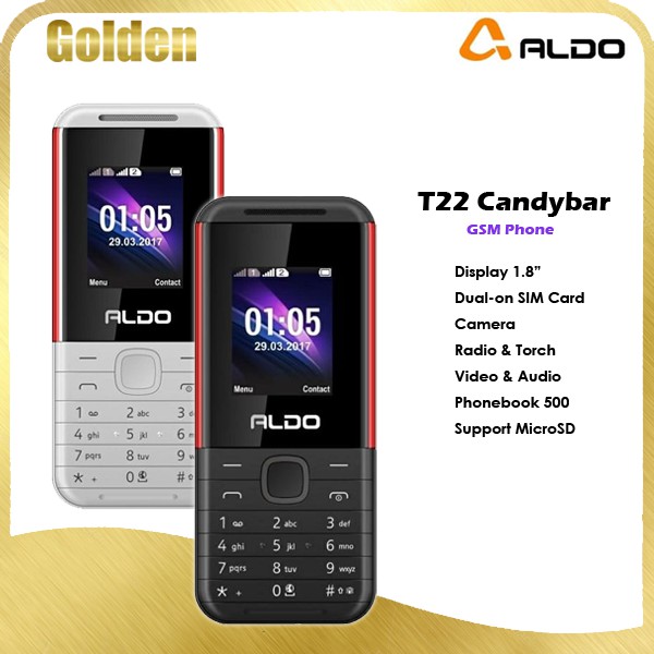ALDO T22 Candybar Hp Murah Garansi resmi