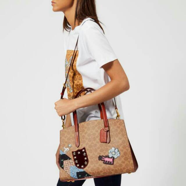 Tas original totebag authentic Coach X Keith Haring Charlie Carryall in Signature