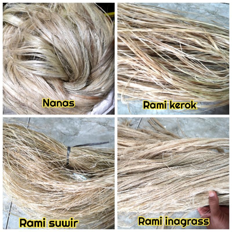 serat alam Abaka Nanas agave sisal kenaf serabut rami asli komposit fiber pecut rambut kuda lumping 