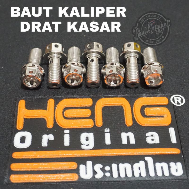 baut kaliper drat kasar flower silver original heng thailand