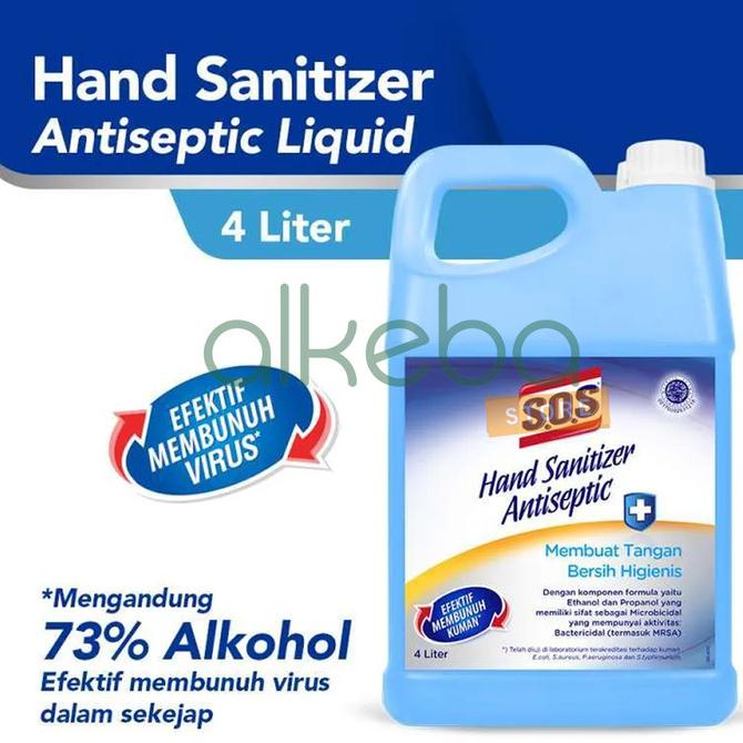 SOS Hand Sanitizer Antiseptic 4 L / Handsanitizer SOS galon