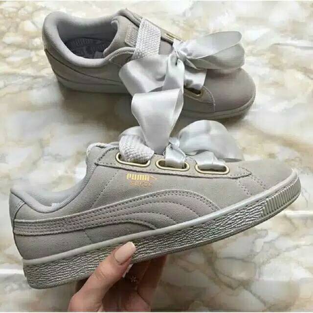 Puma Basket Heart Suede Grey Premium_305881 | Shopee Indonesia