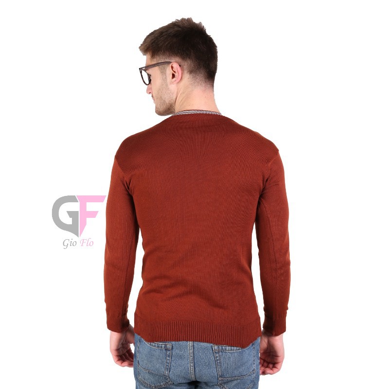 GIOFLO Busana Casual Sweater Rajut Murah Coklat Tua / SWE 537