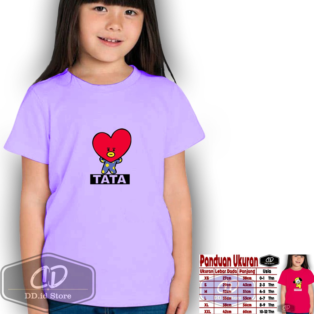 Baju Tata Anak / Baju BTS / Baju BT21 / Kaos Anak / Kaos TATA / Baju Anak BTS