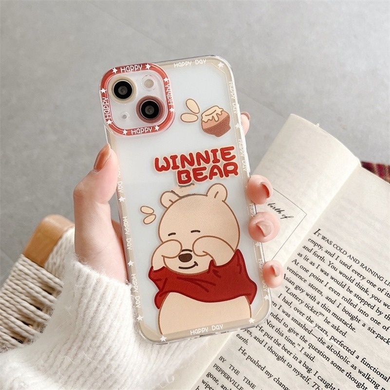 Casing Silikon Soft Case  Compatible for iPhone 14 13 12 11 Pro Max iPhone 11 Pro Max X Xr Xs Se 2020 Max 7 Plus iPhone 8 7 Plus Motif Beruang Madu Cartoon Honey Bear Soft TPU Silicone Precision Hole Phone Case Back Cover