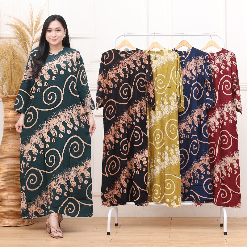DASTER PANJANG MURAH KEKINIAN ( LONGDRESS PERCA TIEDYE ) BUSUI BUMIL-Mega mendung