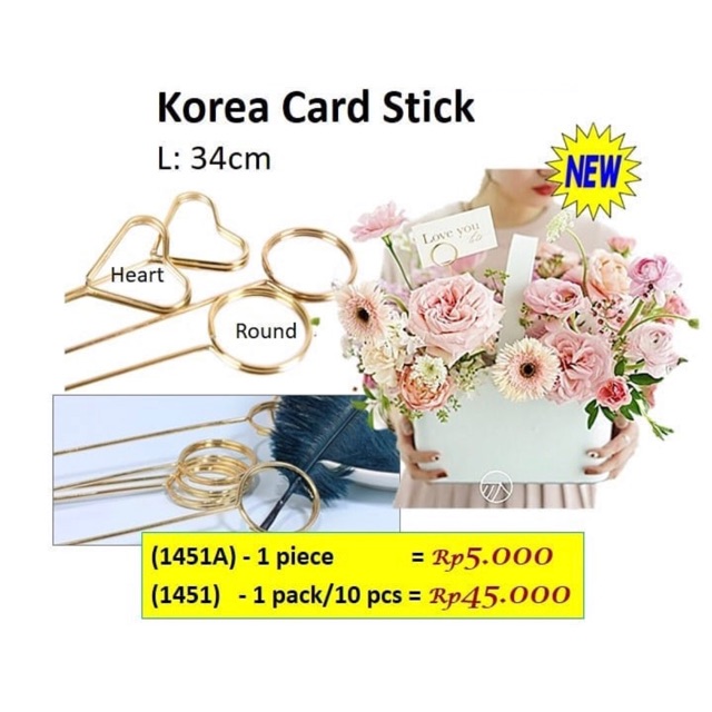 

Korea Card Stick Ecer - Stick Kartu - Barang Florist - Card Holder(1451-A)