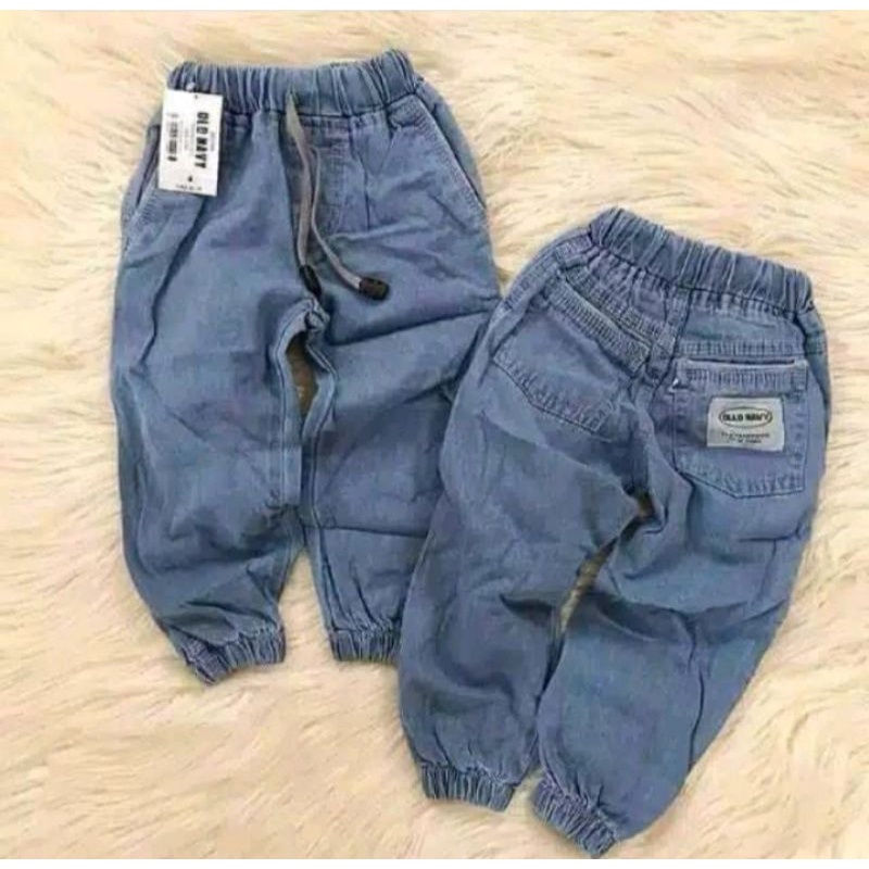 JOGGER JEANS POLOS SNOWSH//BAWAHAN ANAK LAKI-LAKI DAN PEREMPUAN JOGGER JEANS SNOWSH