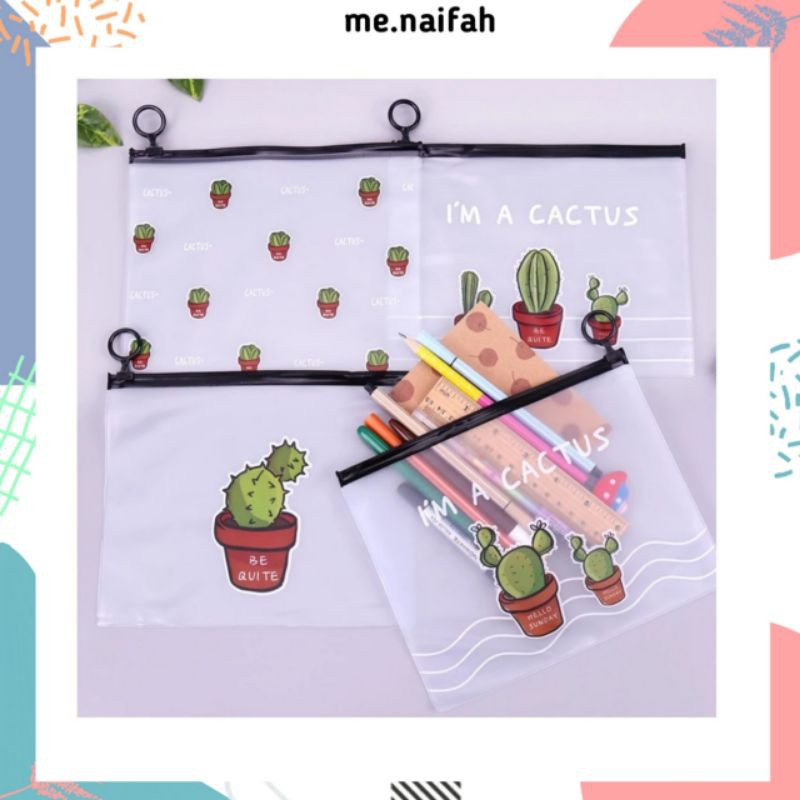 

TEMPAT PENSIL TRANSPARAN WATERPROOF MOTIF KAKTUS