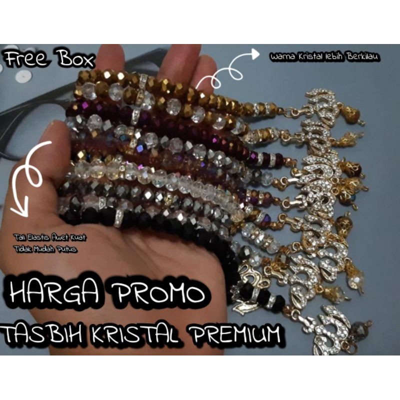 TASBIH 33 KRISTAL PREMIUM PALING MURAH FREE BOX