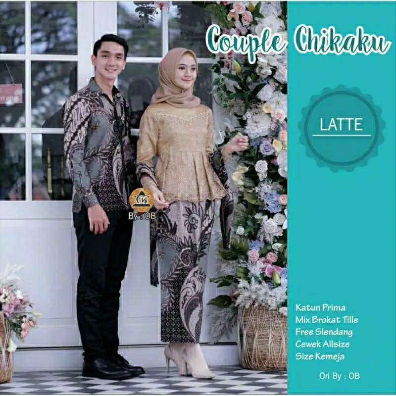 Maura Couple - Sania Ruffle Batik Couple ori Ndoro jowi DNT Garansi Termurah Shopee - Kebaya couple