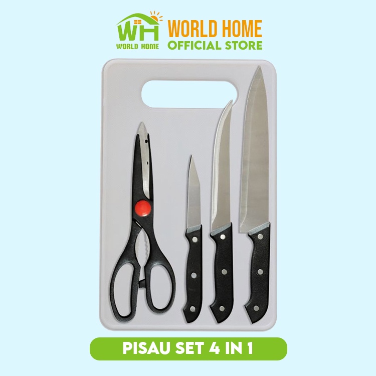 Pisau Set Isi 6 Pcs Multicolor Pisau Dapur Gagang Anti Slip Pisau Anti Karat Set Pisau Talenan 5 in 1