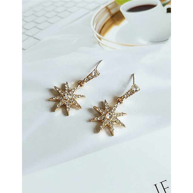 LRC Anting Tusuk Fashion Yellow Diamond Star Earrings D64436