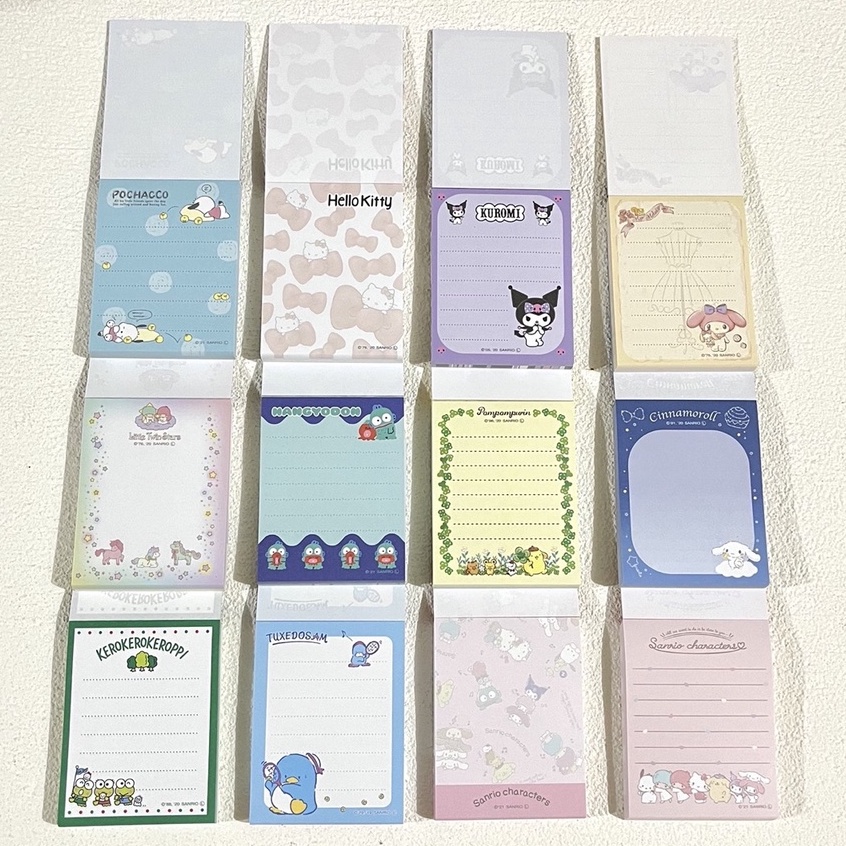 

HJK Mini Memo Pad Yamano Sanrio Characters Hello Kitty My Melody Cinnamoroll Little Twin Stars