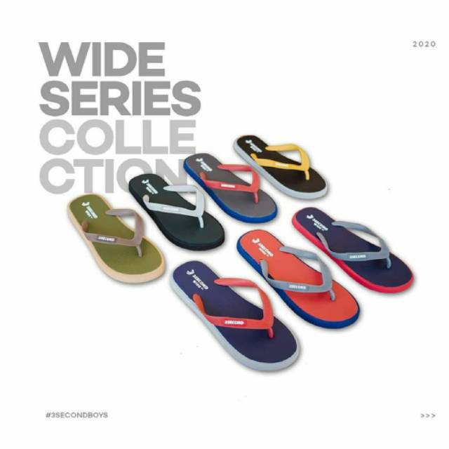 3second sandal cowok wide series original