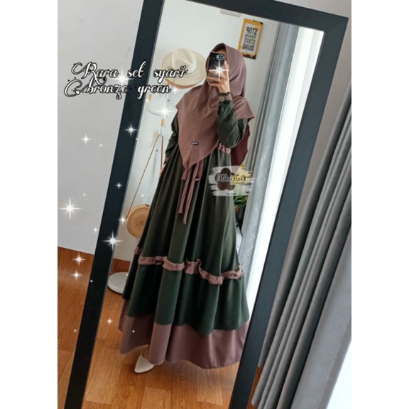 Rara set syari gamis ity crepe ori athata
