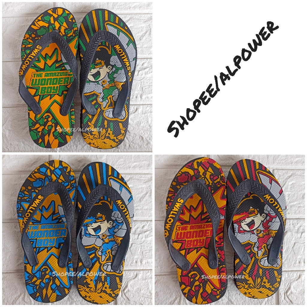 Sendal Jepit Anak Wonderboy Super Hero Laki-Laki Cowok Pria Sandal Japit Swallow Wonder boy