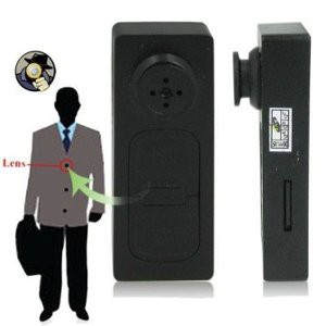 Promo Free ongkir  Mini Spy Cam Camera Button Shirt Kamera Model Kancing Baju Hitam Murah