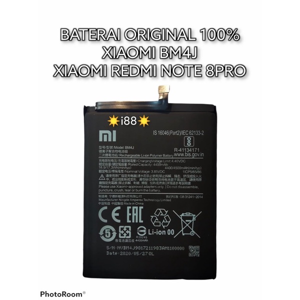 baterai redmi note 8pro redmi note 8 pro BM4J BM 4J baterai xiaomi original