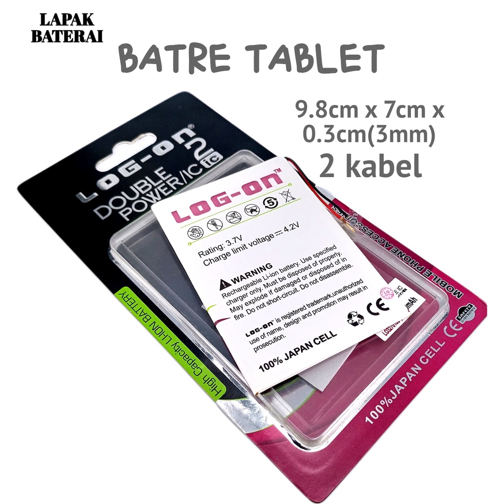 LOG - ON Baterai TABLET Universal 3.7V LO3270100  - batre TAB battery ORIGINAL