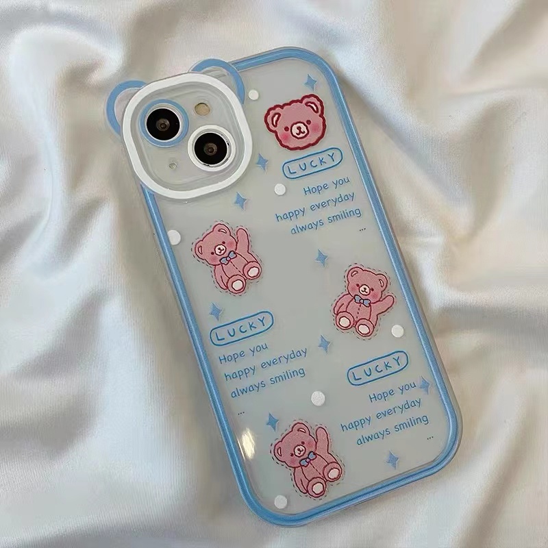 Soft Case Transparan Motif Beruang Untuk IPhone 13pro / mini 12promax / SE2 2020 / 11pro MAX / 6S / 7 / 8plus / XR