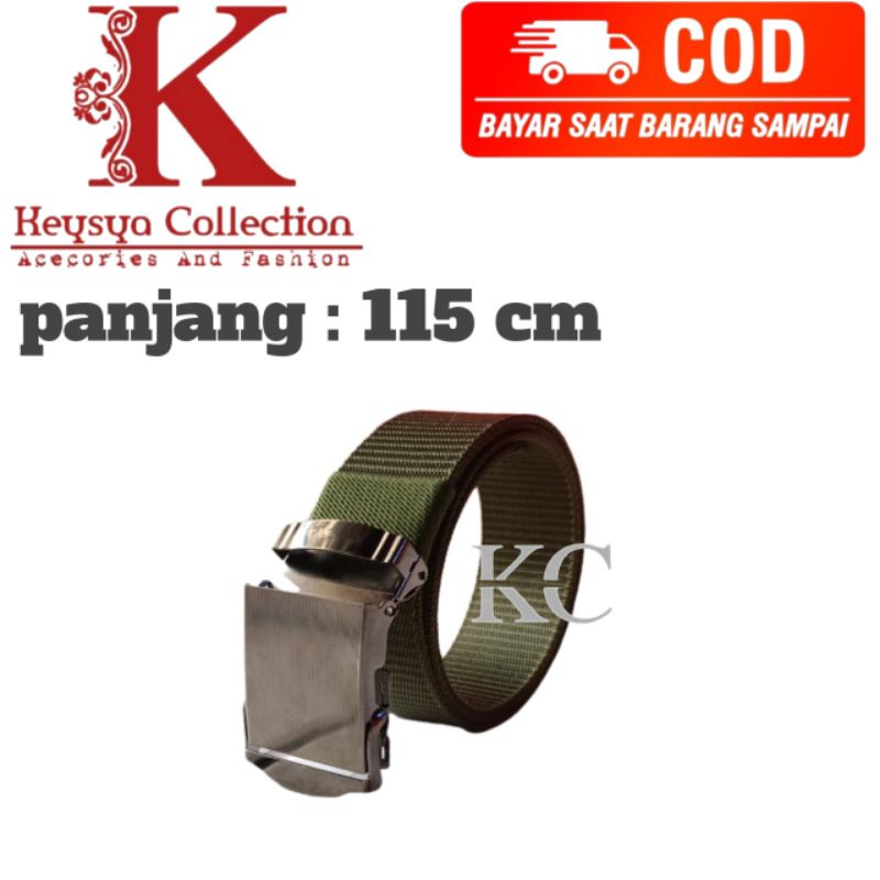 ikat pinggang pria Canvas nylon/ sabuk pria model jepit/ gesper pria Canvas nylon