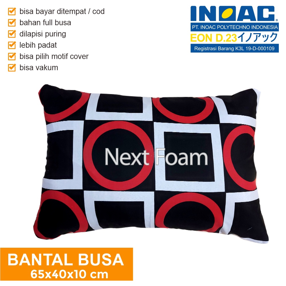 Bantal Isi Busa Inoac Plus Cover / Bantal Tidur Busa Empuk Berkualitas / Bantal Tidur Motif Dewasa - Karakter - Bunga