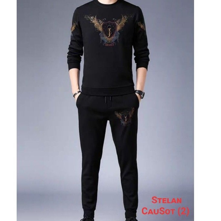 N_S Stelan 1paket Sweater Panjang+Celana Jogger Cau_Sot